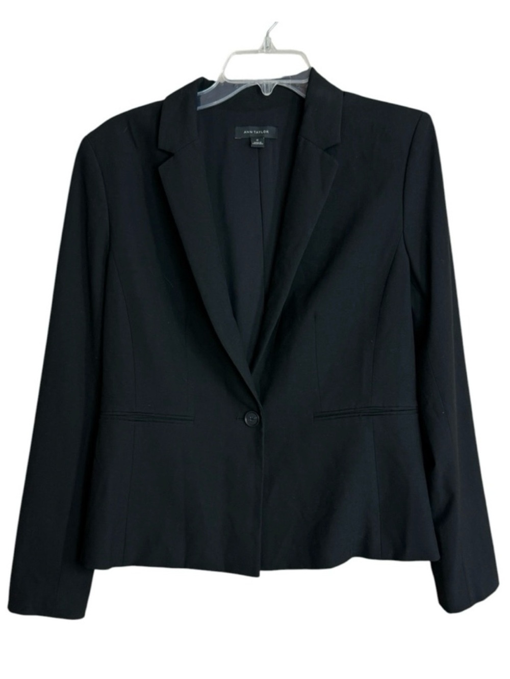 Ann Taylor Black Single-Button Tailored Blazer